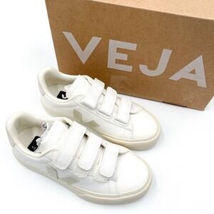 Veja ChromeFree Recife Sneakers White Leather 3-Tab Low Top Sz 4 Women's